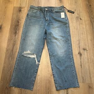 blank nyc jeans baxter ribcage straight leg high waist size 32 button fly